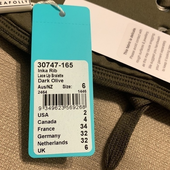 Seafolly Inka Rib Lace Up Bikini Top - Picture 8 of 8